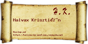 Halvax Krisztián névjegykártya